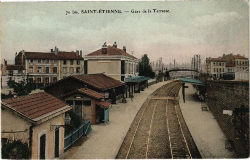 Carte postale ancienne Saint-Etienne - Gare de la Terrasse à Saint-Étienne