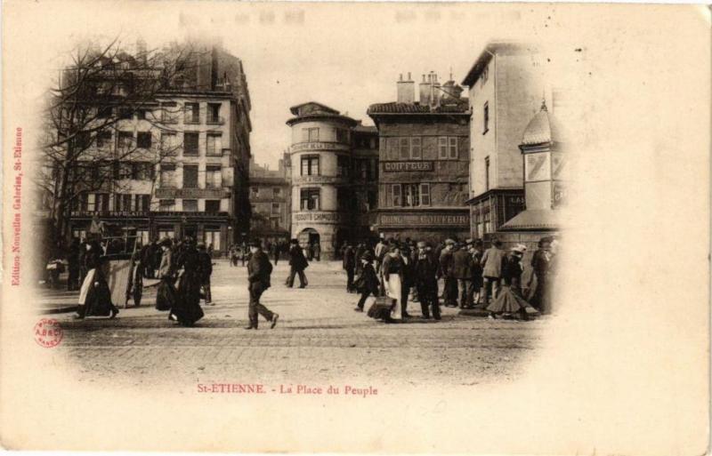 Carte postale ancienne Saint-Etienne-La Place du Peuple