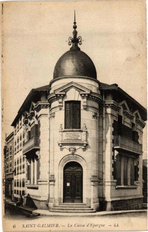 Carte postale ancienne Saint-Galmier - La Caisse d'Epargne à Saint-Galmier