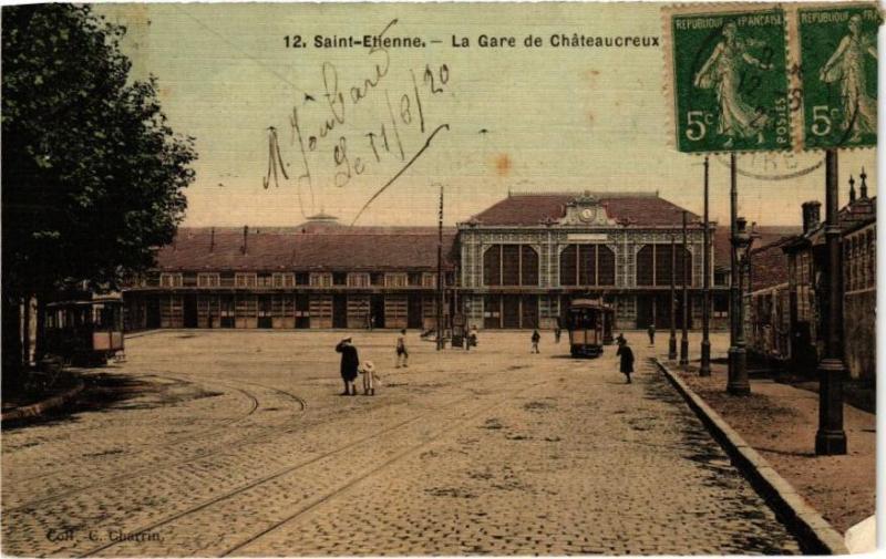 Carte postale ancienne Saint-Etienne - La Gare de Chateaucreux à Saint-Étienne