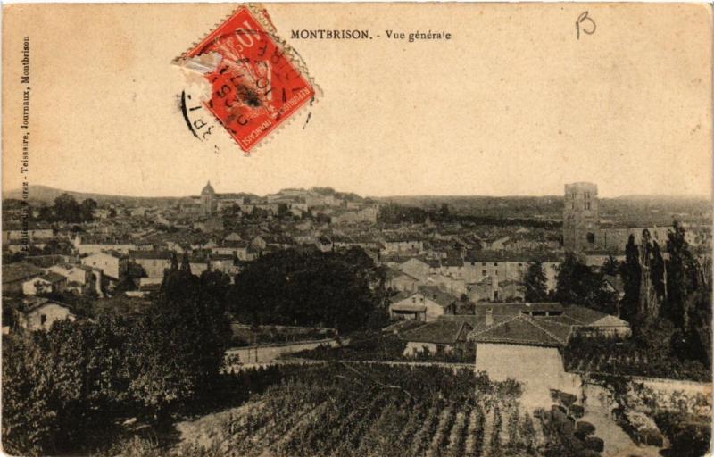 Carte postale ancienne Montbrison - Vue générale à Montbrison