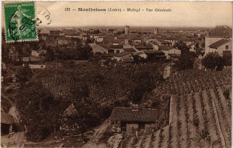 Carte postale ancienne Montbrison - Moingt - Vue générale à Montbrison