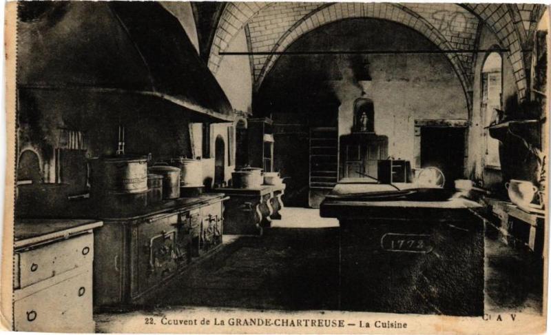 Carte postale ancienne Couvent de la Grande-Chartreuse - La Cuisine