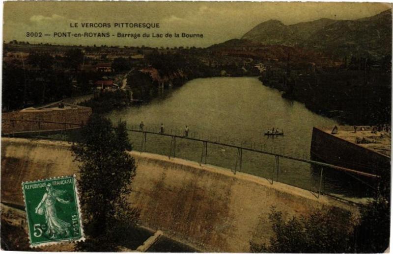 Carte postale ancienne Le Vercors Pittoresque-Pont-en-Royans Barrage du Lac de la Bourne à Pont-en-Royans