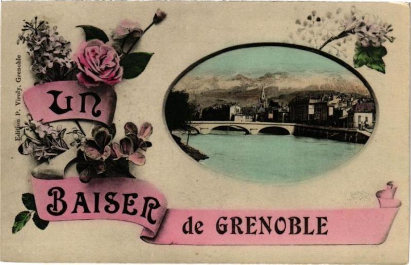 Carte postale ancienne Un Baiser de Grenoble à Grenoble