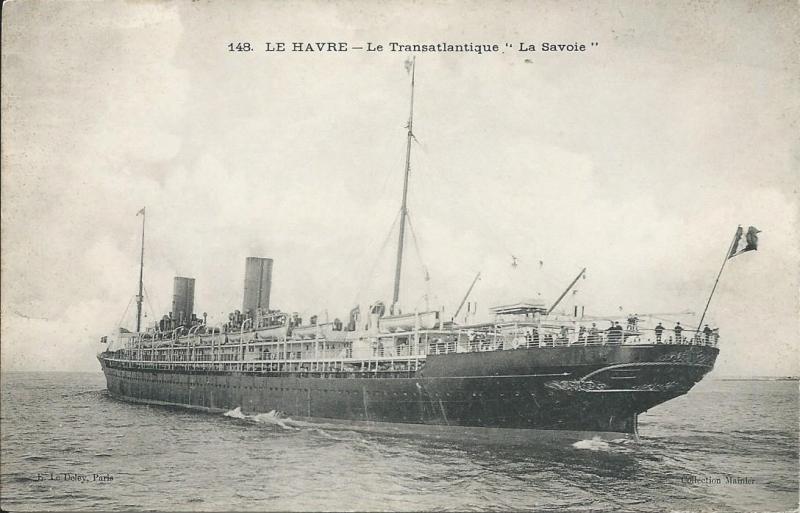 Carte postale ancienne Le Transatlantique La Savoie au Havre