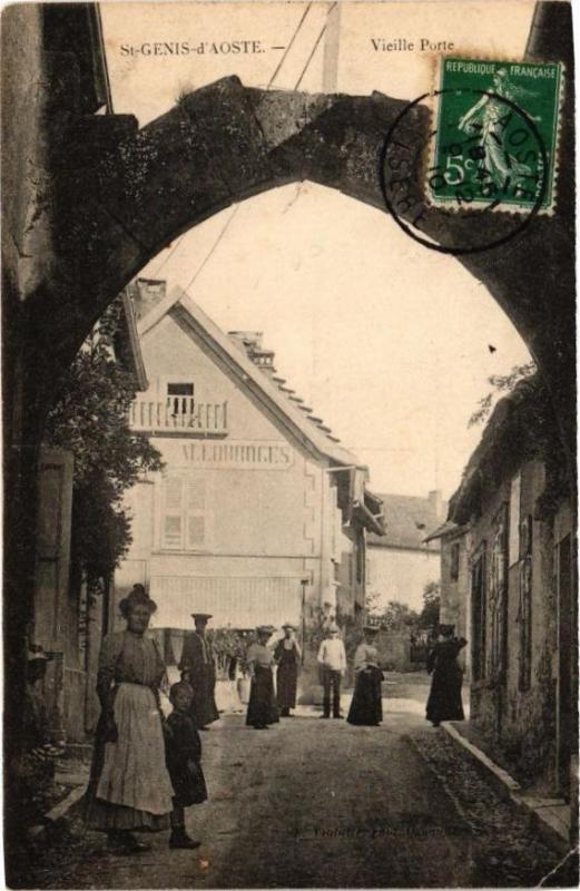 Carte postale ancienne Saint-Genis - d'Aoste - Vieille Porte à Aoste