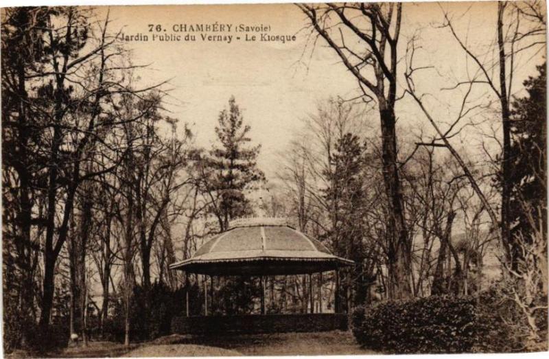 Carte postale ancienne Aix-les-Bains - Le Kiosque a musique du nouveau parc à Aix-les-Bains