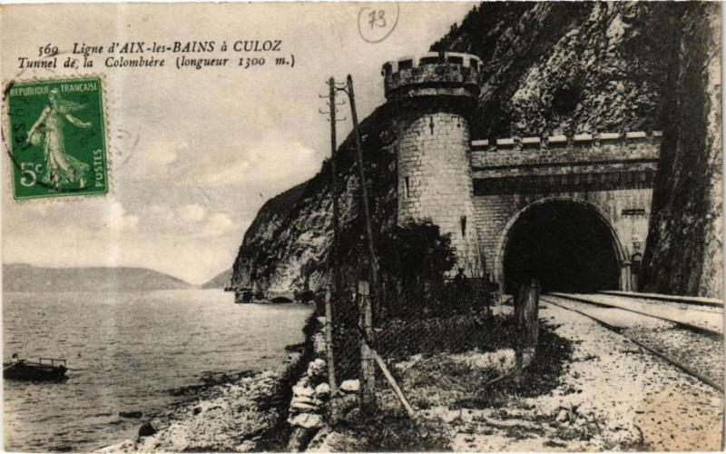 Carte postale ancienne Aix-les-Bains - Tunnel de la Columbiere à Aix-les-Bains