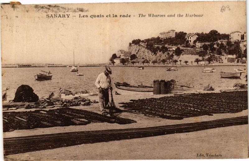 Carte postale ancienne Sanary Les quais et la rade