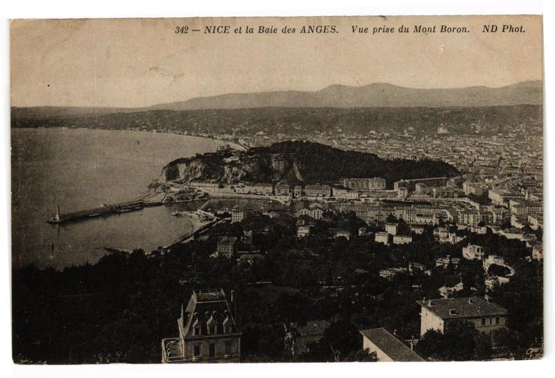 Carte postale ancienne Nice Et la baie des anges - Cue prise du mont boron