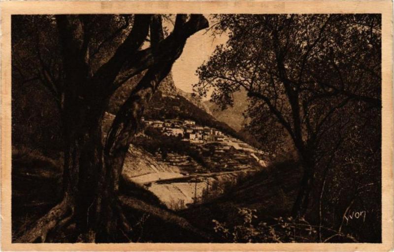 Carte postale ancienne Route de Nice a Sospel à Sospel