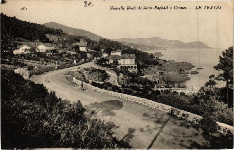 Carte postale ancienne Nouvelle Route de Saint-Raphael a Cannes Le Trayas à Cannes