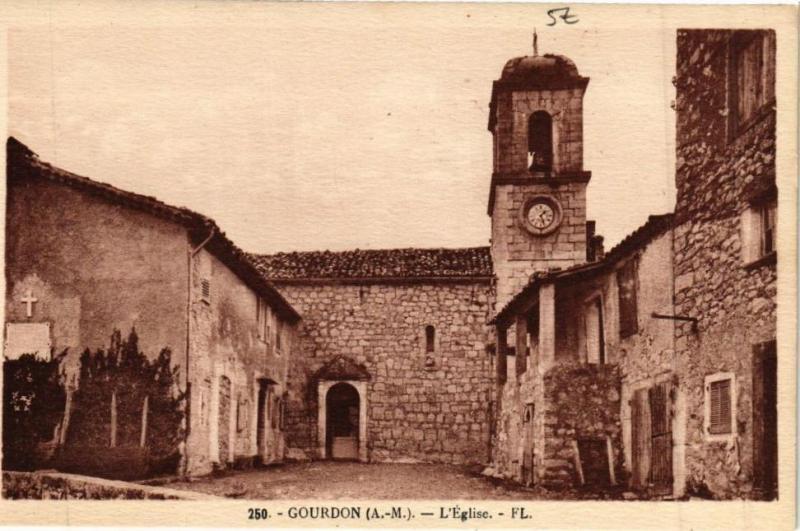 Carte postale ancienne Gourdon L'Eglise à Gourdon