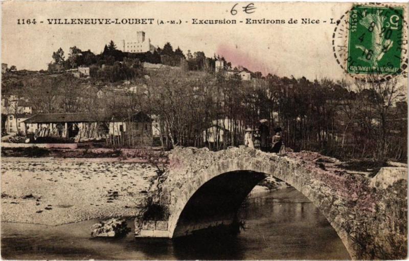Carte postale ancienne Villeneuve-Loubet-Excursion-Environs de Nice à Villeneuve-Loubet