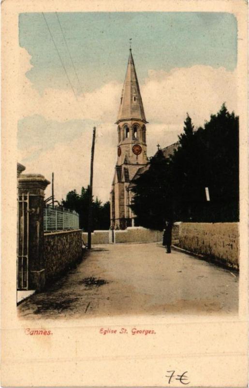 Carte postale ancienne Cannes Eglise Saint-Georges à Cannes