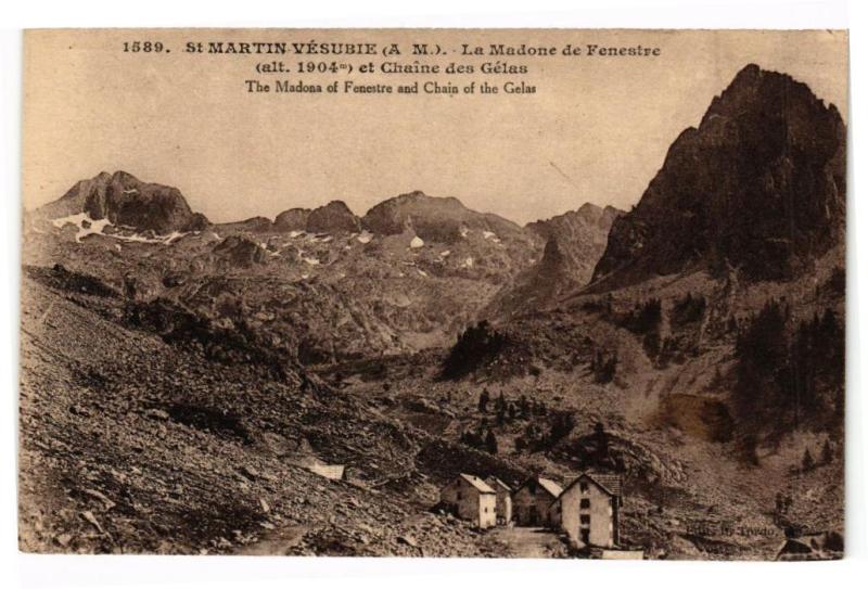 Carte postale ancienne Saint-Martin-Vesubie - La Madone de Fenestre et Chaine des Gélas à Saint-Martin-Vésubie