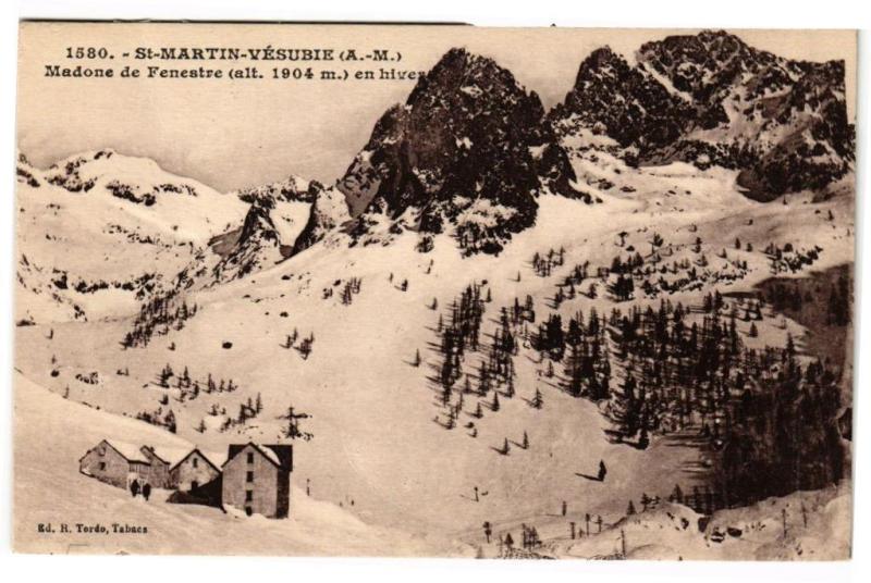 Carte postale ancienne Saint-Martin-Vesubie - Madone de Fenestre en hivers à Saint-Martin-Vésubie