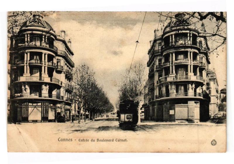 Carte postale ancienne Cannes - Entree du boulevard carnot à Cannes