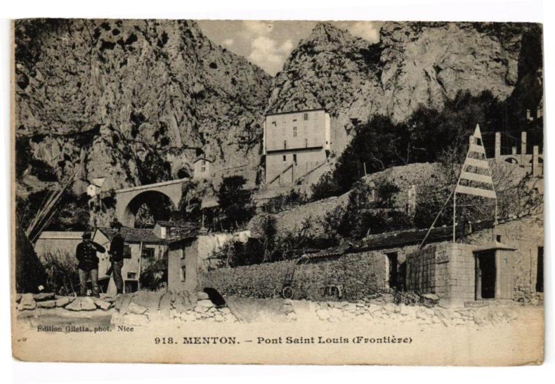 Carte postale ancienne Menton - Pont saint louis à Menton