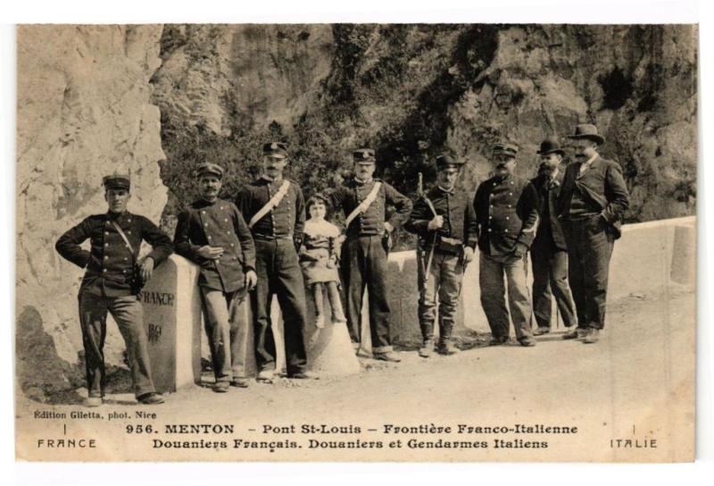 Carte postale ancienne Menton - Pont st - louis à Menton