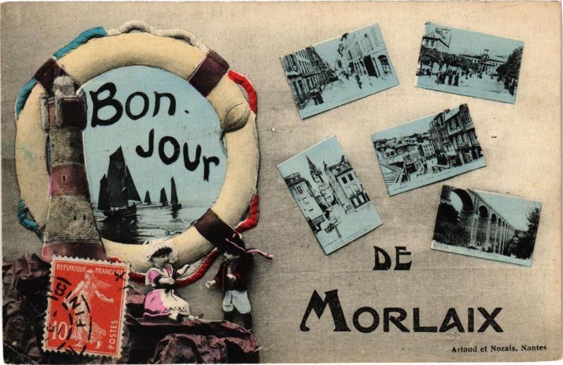 Carte postale ancienne Bon jour de Morlaix à Morlaix