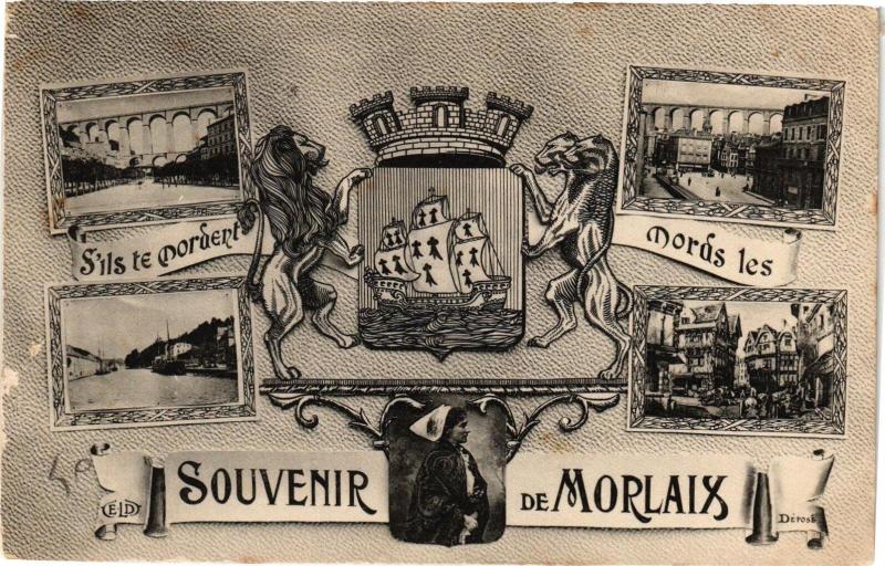 Carte postale ancienne S'ils te nordert - nord les Souvenir de Morlaix à Morlaix