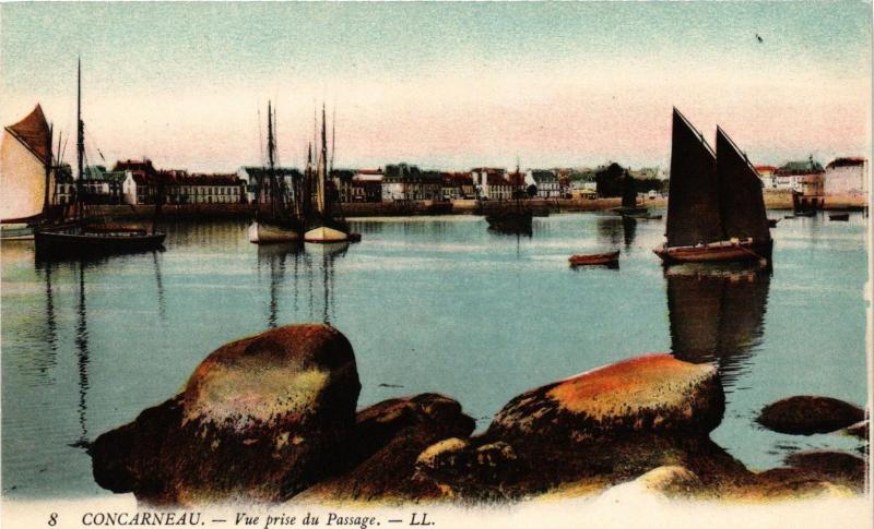 Carte postale ancienne Concarneau - Vue prise du Passage à Concarneau