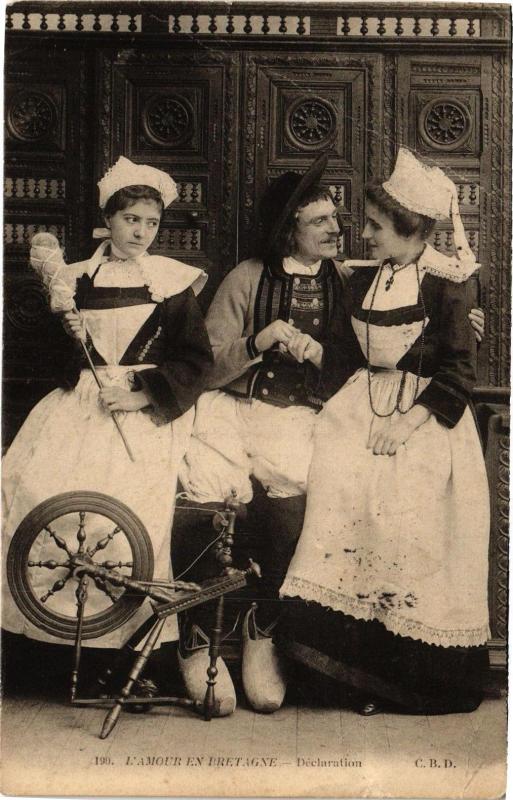 Carte postale ancienne L'Amour en Bretagne - Déclaration