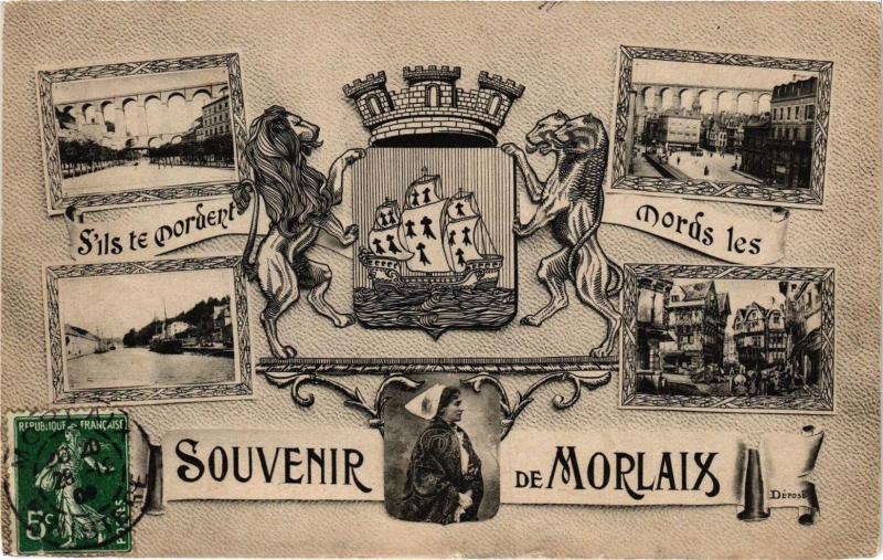 Carte postale ancienne S'ils te nordert nords kes Souvenir de Morlaix à Morlaix