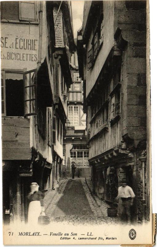 Carte postale ancienne Morlaix - Venelle au Son à Morlaix
