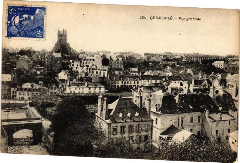 Carte postale ancienne Quimperle - Vue générale à Quimperlé