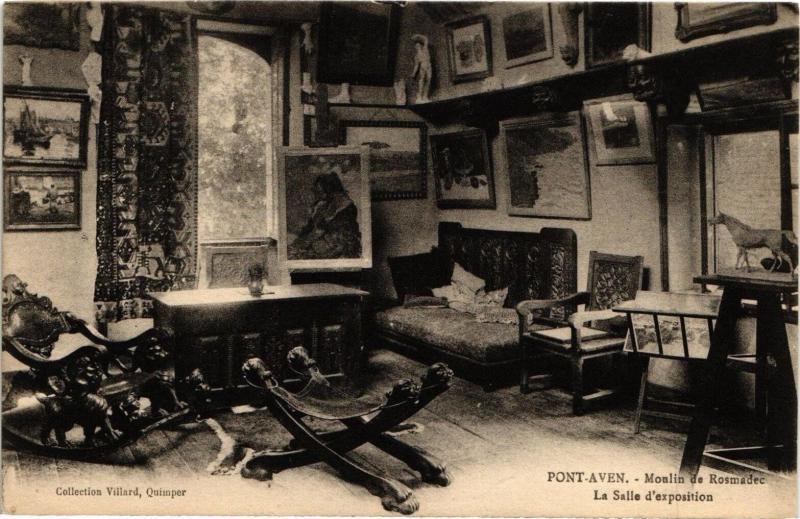 Carte postale ancienne Pont-Aven - Moulin de Rosmades - La Salle d'exposition à Pont-Aven