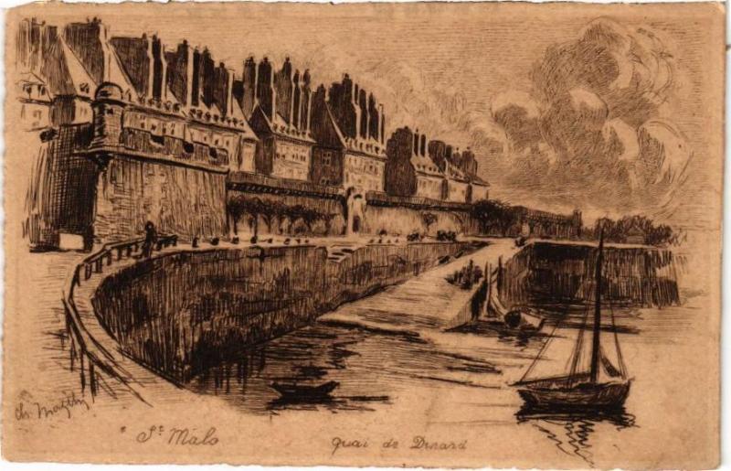 Carte postale ancienne Saint-Malo-Quai de Dinard à Dinard