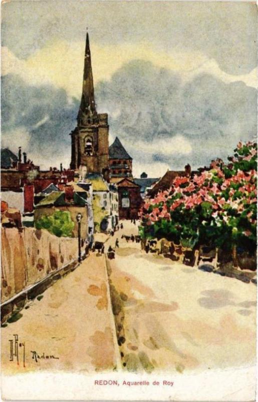Carte postale ancienne Redon-Aquarelle de Roy à Redon