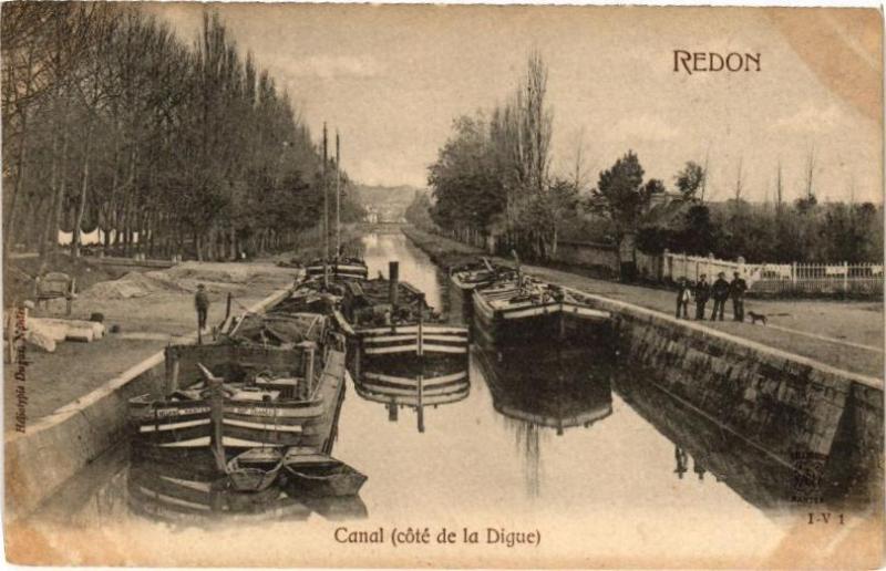 Carte postale ancienne Redon-Canal à Redon
