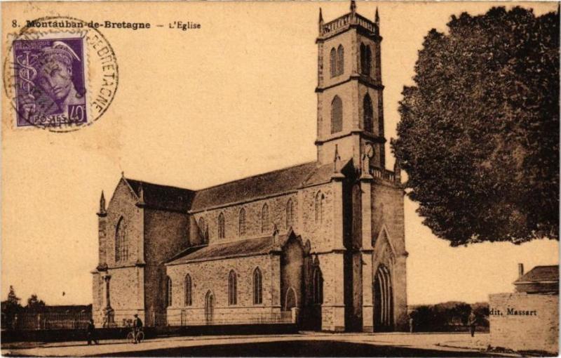 Carte postale ancienne L'Eglise à Montauban-de-Bretagne