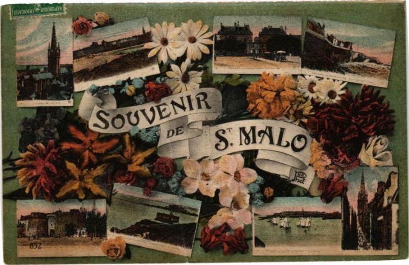 Carte postale ancienne Souvenir de Saint-Malo à Saint-Malo