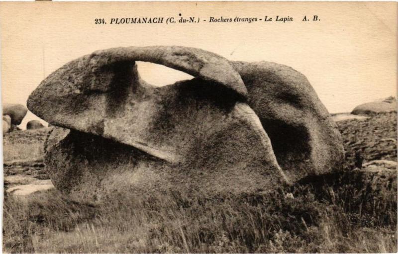 Carte postale ancienne Ploumanach-Rochers étranges-Le Lapin