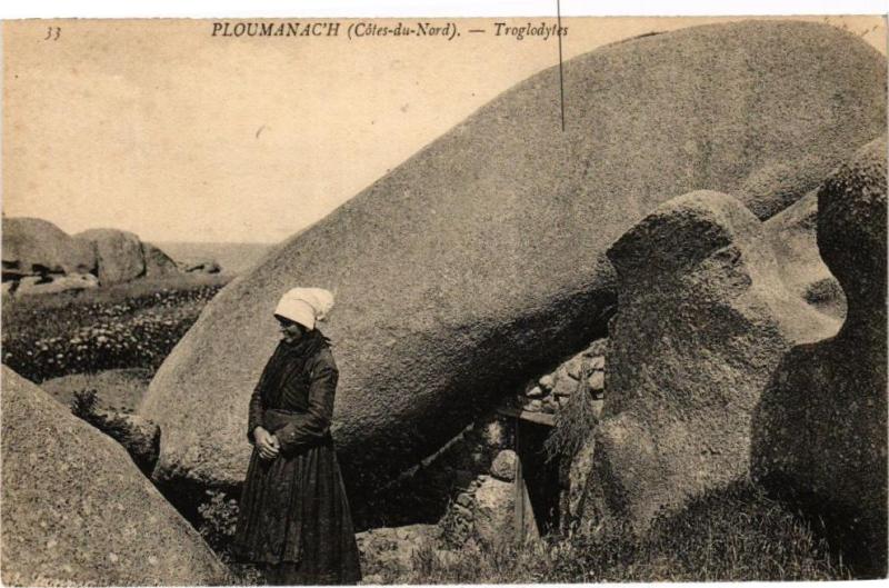 Carte postale ancienne Ploumanach-Troglodytes