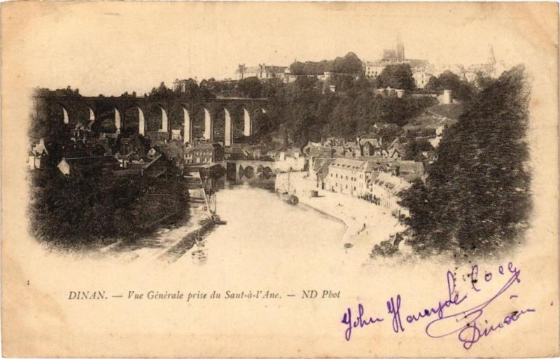 Carte postale ancienne Dinan - Vue générale prise du Saut a l'Ane à Dinan