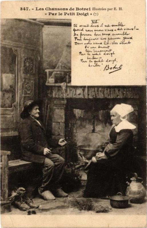 Carte postale ancienne Les Chansons de Botrel - Par le Petit Doigt