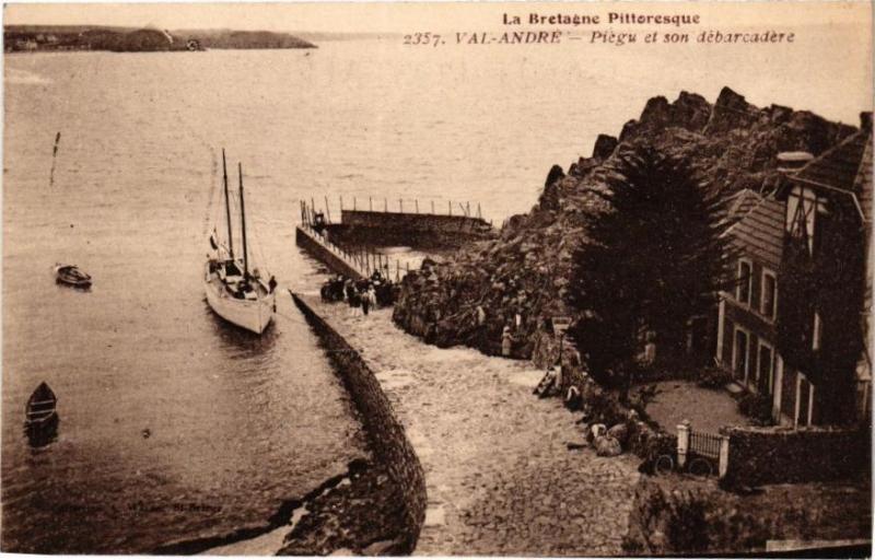 Carte postale ancienne Val-Andre - Piégu et son débarcadere