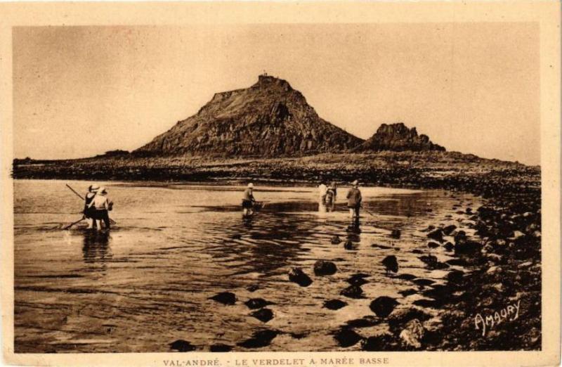 Carte postale ancienne Val-Andre - Le Verdelet a Marée Basse