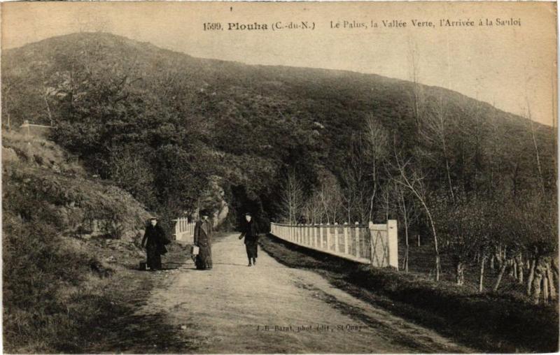 Carte postale ancienne Plouha-Le Palus la Vallée Verte l'Arrivée a la Sauloi à Plouha
