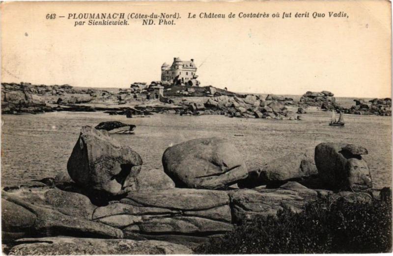 Carte postale ancienne Ploumanach-Le Chateau de Costaérés