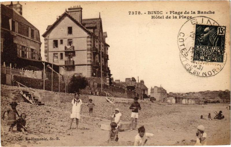 Carte postale ancienne Binic-Plage de la Banche-Hotel de la Plage