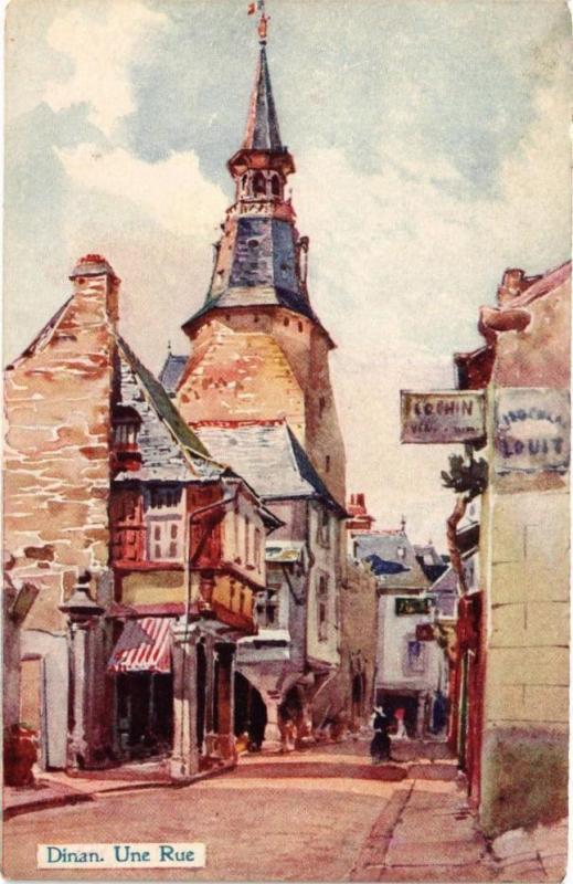 Carte postale ancienne Dinan - Une Rue à Dinan
