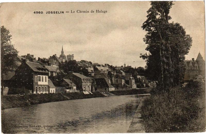 Carte postale ancienne Josselin - Le Chemin de Halage à Josselin