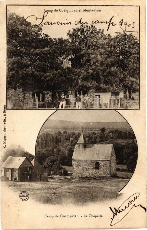 Carte postale ancienne Camp de Coetquidan - La Chapelle